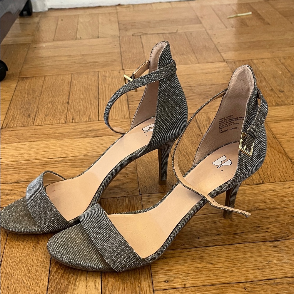 Silver sparkle heels